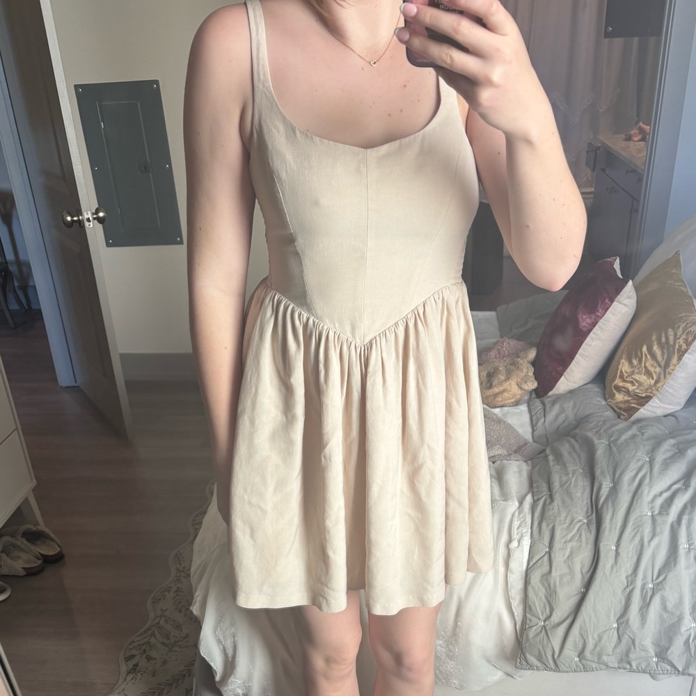 Amanda Uprichard Tan Mini Dress